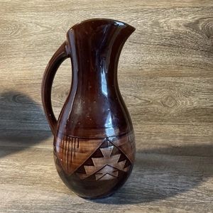 Native American POTTERY Pitcher SIGNED Gayla S.P.R.C SD Sioux
